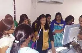 Hands-on ultrasound training session with faculty and doctors